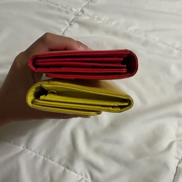 MCM Red and Yellow Leather Wallet Duo - Picture 4 of 7